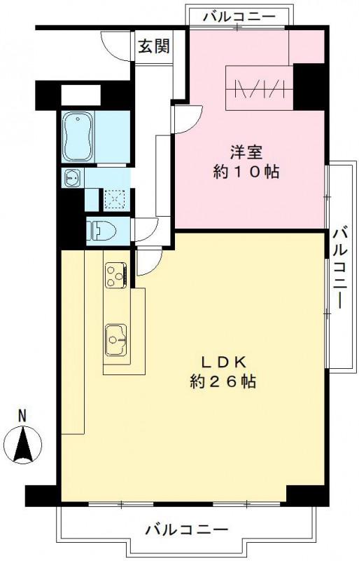 梅田シティビラアクト3(1LDK/8階)の間取り写真