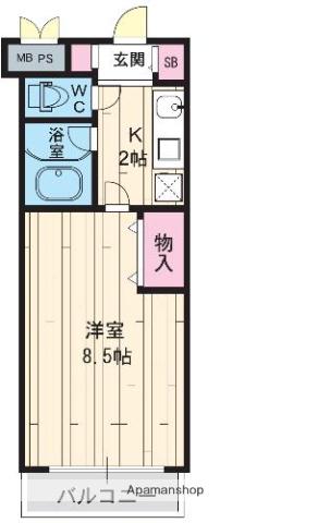 アロース我孫子東(1K/3階)の間取り写真
