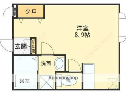 新栄プロパティー沢田(ワンルーム/2階)の間取り写真