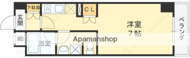 サカトⅠ(ワンルーム/4階)の間取り写真