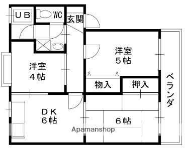 フリーデン若王寺(3DK/3階)の間取り写真