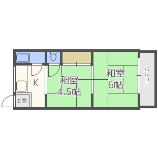 光マンション(2K/3階)の間取り写真