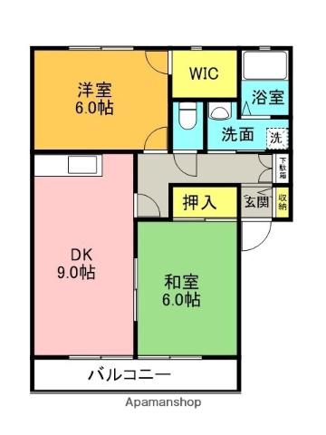 サンライズ立花ハイツ(2DK/1階)の間取り写真