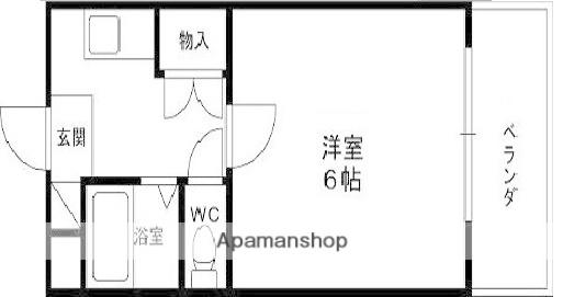 パサージュ樋之池(1K/2階)の間取り写真