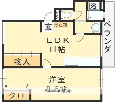 伊藤マンション(1LDK/2階)の間取り写真