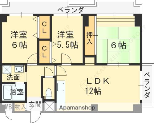 メゾン東山(3LDK/3階)の間取り写真