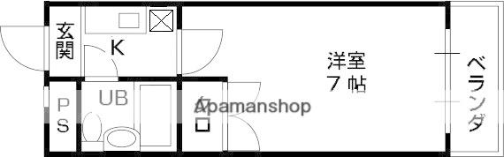 ダイドーメゾン園田2(1K/3階)の間取り写真