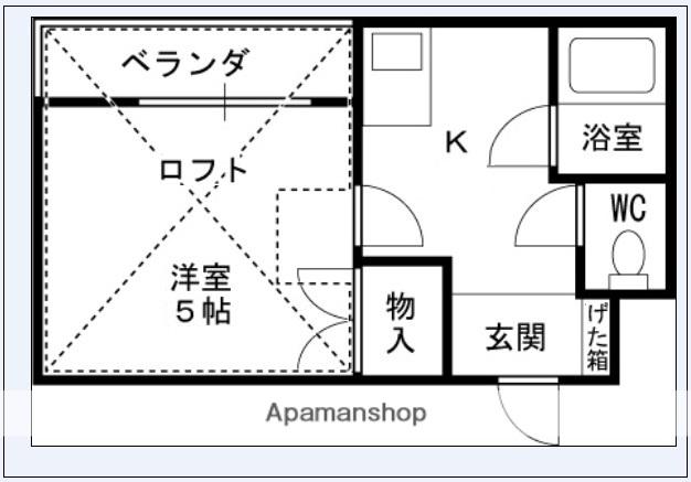アグレアーブル塚口(1K/1階)の間取り写真