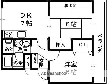 青葉ハイツ(2DK/1階)の間取り写真