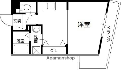 SHIKOKU Ⅷ(ワンルーム/4階)の間取り写真