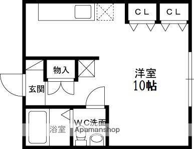 カーサ上甲子園(ワンルーム/1階)の間取り写真