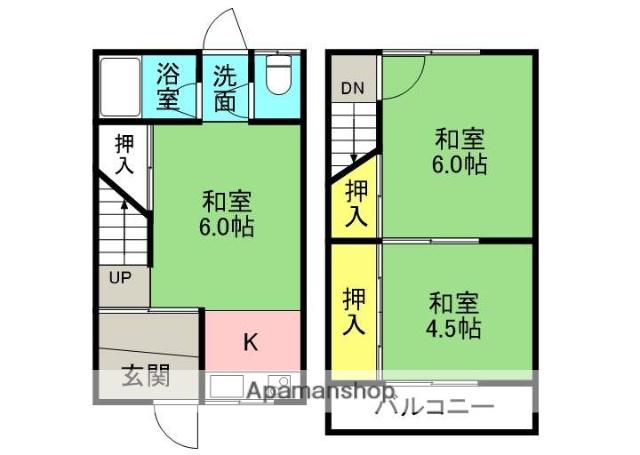 堀溝３丁目貸家(3K)の間取り写真