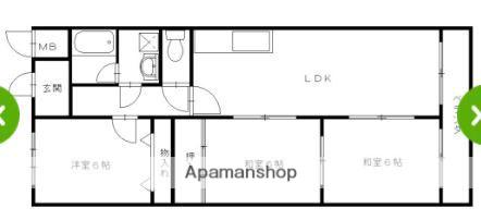 友田コーポラス(3LDK/5階)の間取り写真