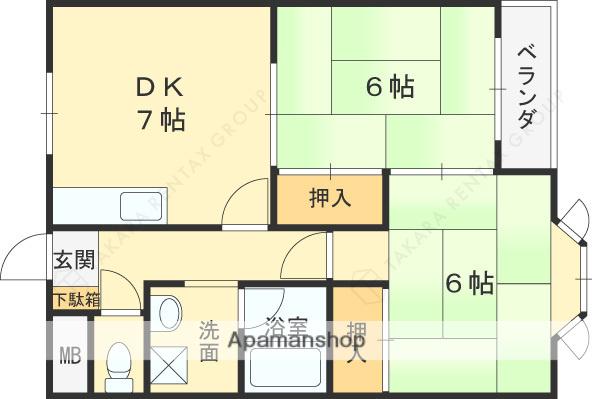 三幸ハイツ(2DK/3階)の間取り写真