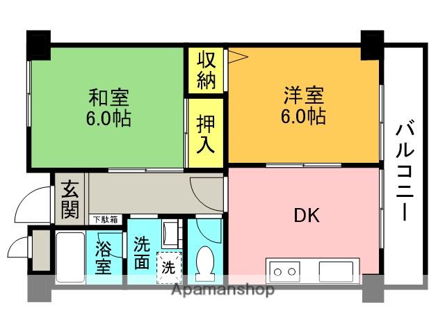 プライムハイツ(2DK/2階)の間取り写真