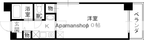 エレガンス白鳥(1K/3階)の間取り写真