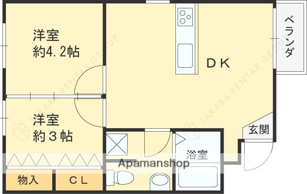 COMODO(1SLDK/1階)の間取り写真