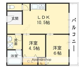 ハイツ相生(2LDK/2階)の間取り写真