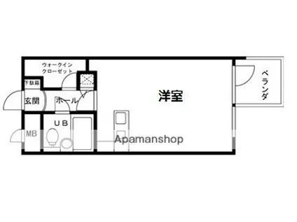 ホープ芦屋(ワンルーム/2階)の間取り写真