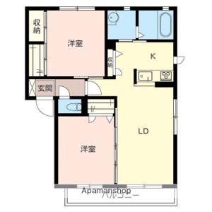 メゾングランメール(2LDK/2階)の間取り写真