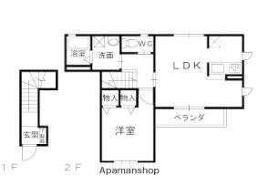 コナハイツ南野Ⅱ(1LDK/2階)の間取り写真