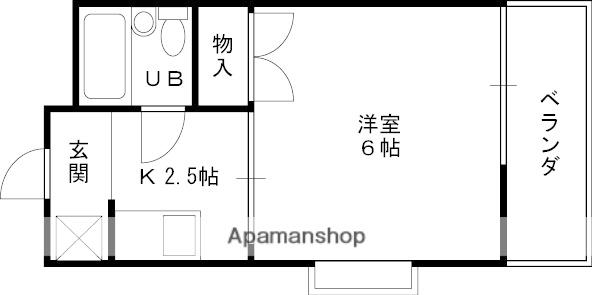桝マンション(1K/1階)の間取り写真
