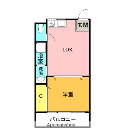シャトルヨネ(1LDK/3階)の間取り写真