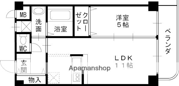アンアーク(1LDK/2階)の間取り写真