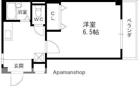 カナル夙川(1K/1階)の間取り写真