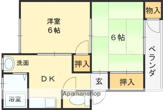 フローラル岩本(2DK/3階)の間取り写真