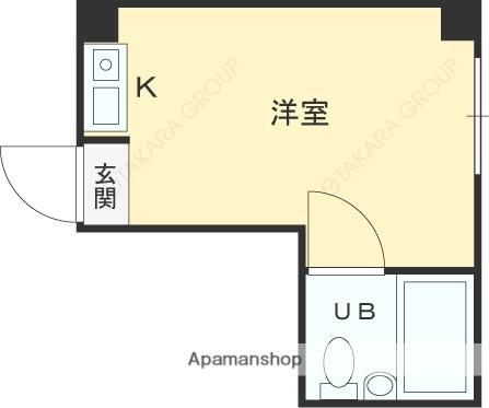 メビウス永和レジデンス(ワンルーム/2階)の間取り写真