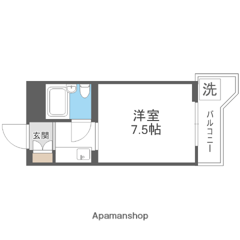ジョイフル武庫之荘(1K/3階)の間取り写真