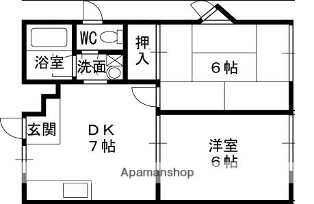 ハイツS&Kパート1(2DK/1階)の間取り写真
