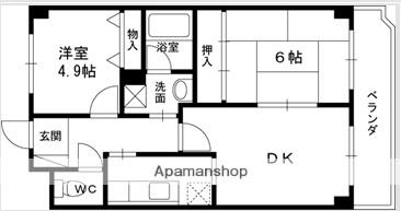 グレンツェンオクムラ(2DK/3階)の間取り写真