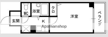 サンパティーク南塚口(1K/2階)の間取り写真