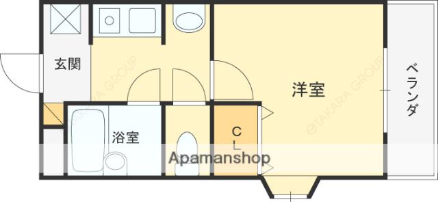 ステラハウス15(1K/1階)の間取り写真
