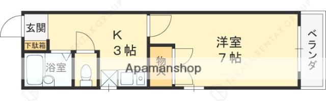 サイラントKANNO(1K/1階)の間取り写真