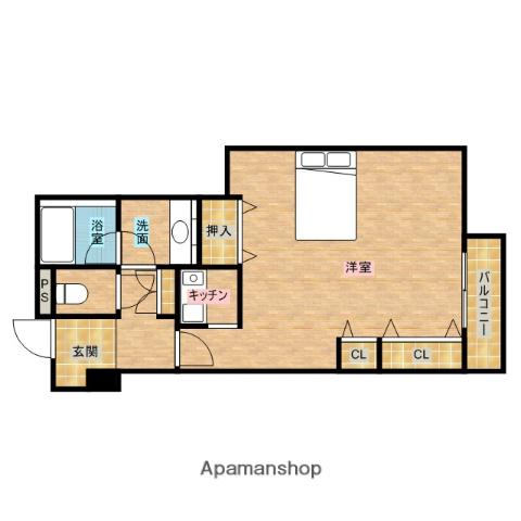 ルーア芦屋(ワンルーム/1階)の間取り写真