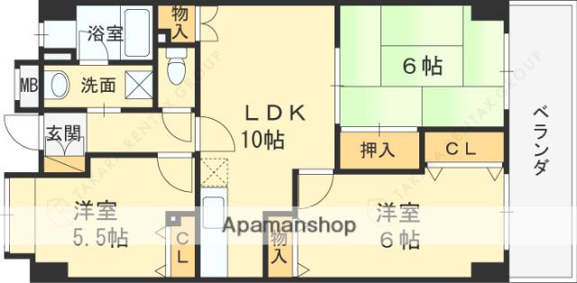 ひよどり(3LDK/3階)の間取り写真