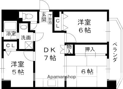 シャトー長洲(3DK/2階)の間取り写真