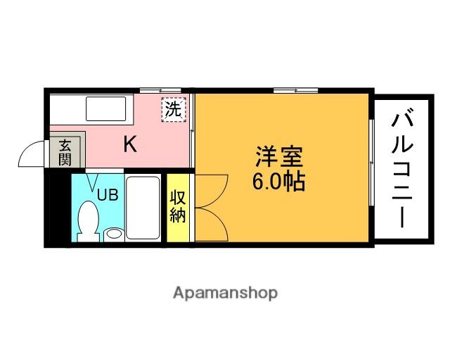 木谷ハイツ(1K/2階)の間取り写真