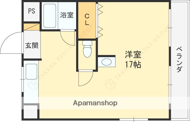 ラレジェール廣瀬(ワンルーム/2階)の間取り写真