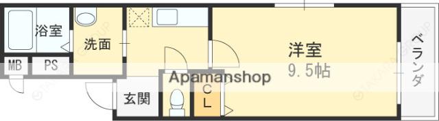 フジパレス東園田(1K/3階)の間取り写真