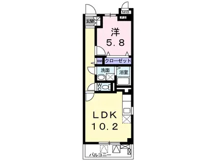 アーイラみなみ(1LDK/2階)の間取り写真