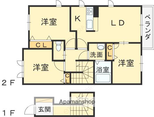 シャーメゾンレフィーノ(3LDK/2階)の間取り写真