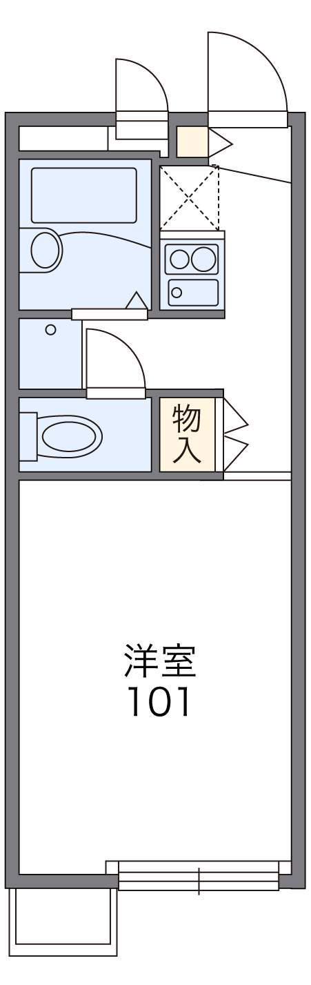 レオパレス武庫之荘(1K/1階)の間取り写真