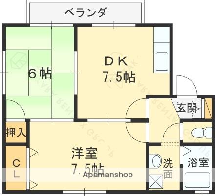 ネオベール97(2DK/2階)の間取り写真