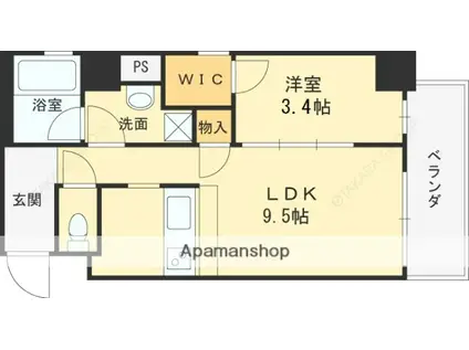 イースト RESIDENCE(1LDK/5階)の間取り写真