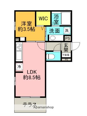 アジョーレレジデンスJR西宮駅前(1LDK/1階)の間取り写真