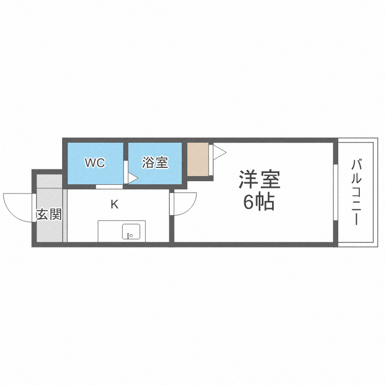 TST稲野駅前(1K/2階)の間取り写真